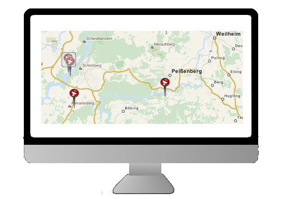 Detailansichten bis auf Strassenebene - eigenes Kartenmaterial für Sie kostenlos verwendbar ohne Lizenzprobleme dank eigenem OpenStreetMap-Tile-Server